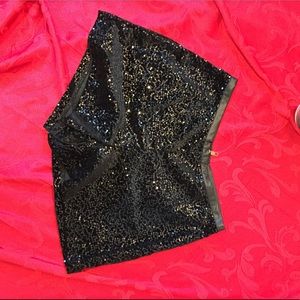 Mimi Chica Black Sequence Shorts Small